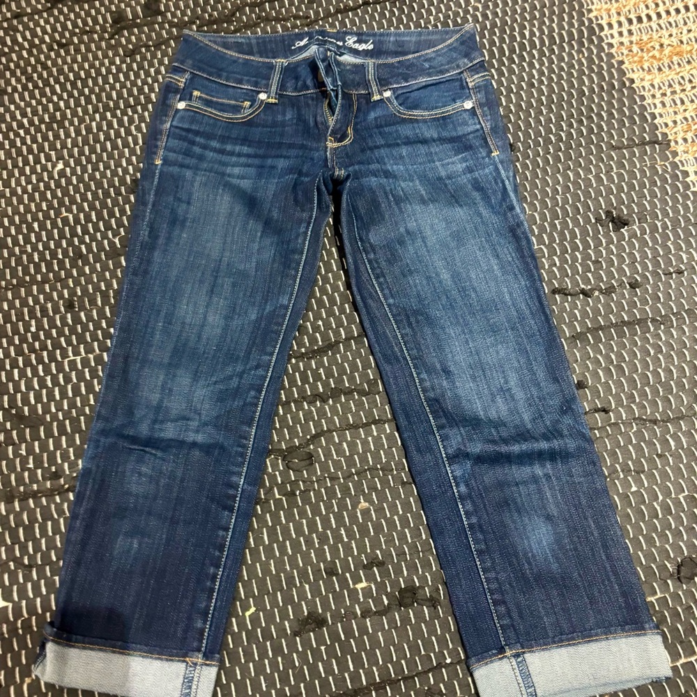 American Eagle Outfitters Blue Ankle Cropped Jeans